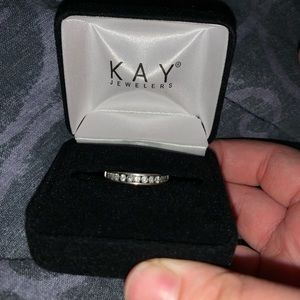 Sterling silver 1/4ct diamond wedding band